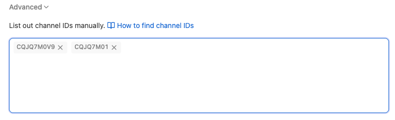 Adding channel IDs