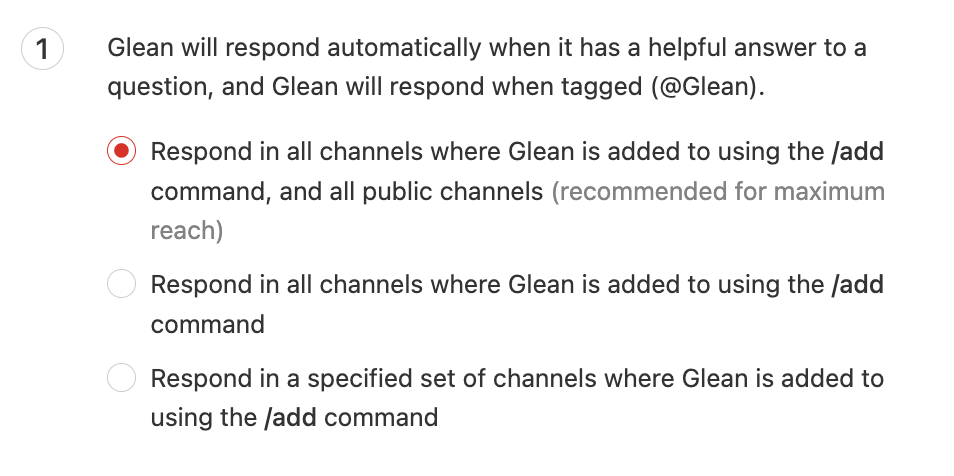 Glean in Slack settings