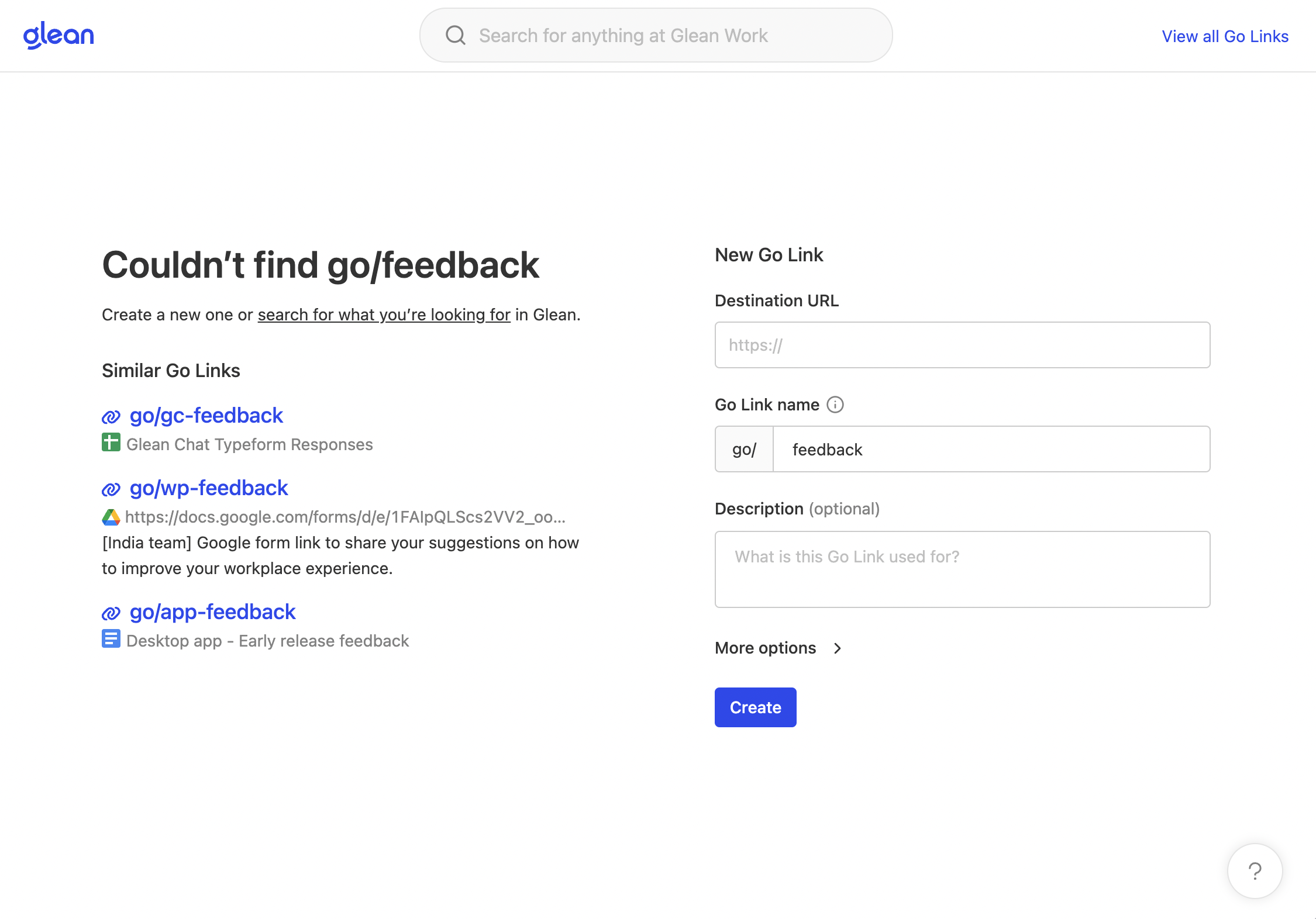 Error Page Go Link