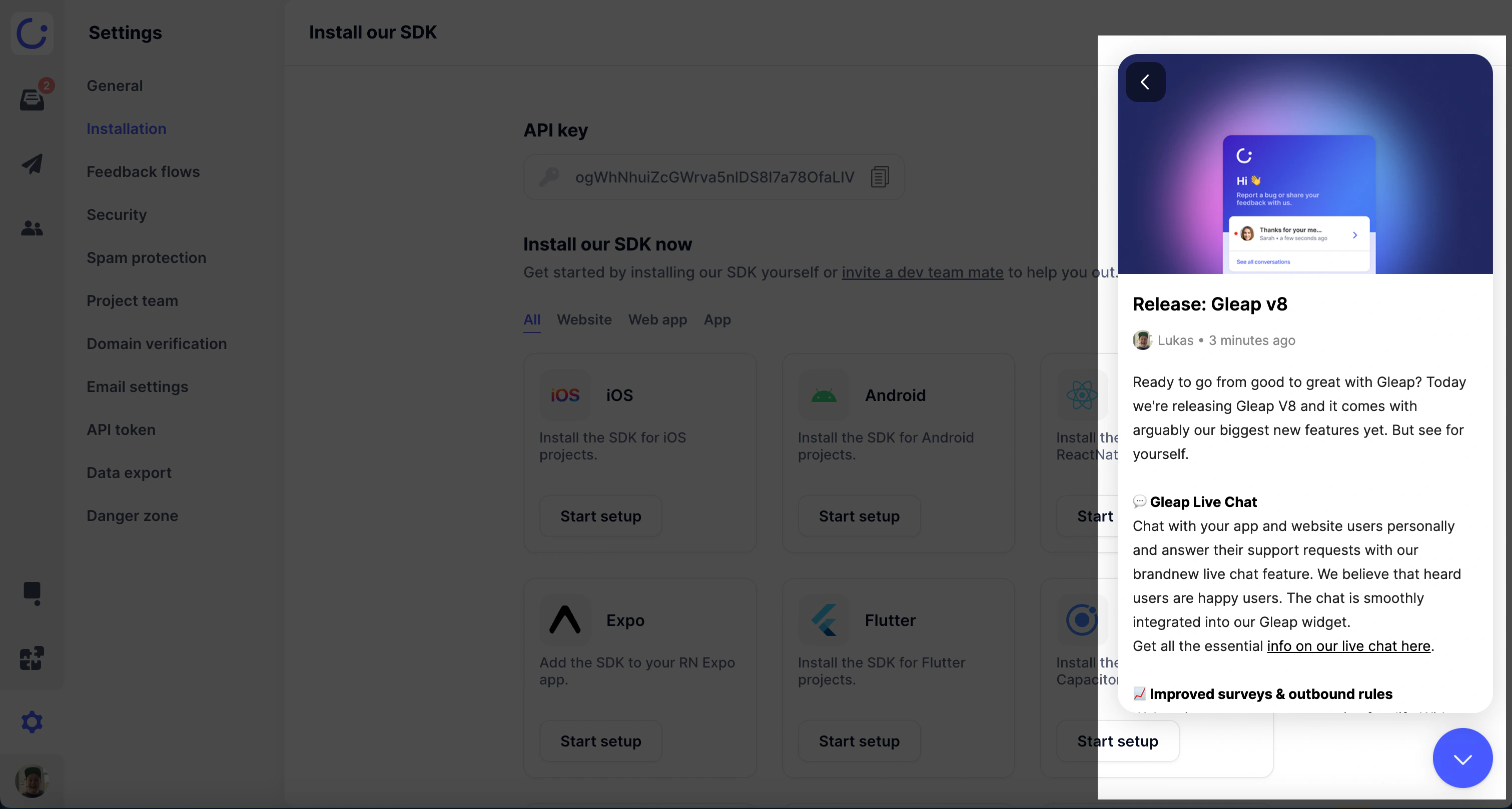 Release notes and news for your app or website