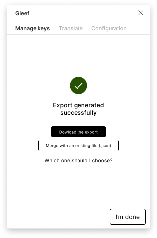 Export keys