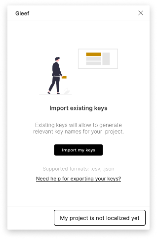 Importing keys during the onboarding