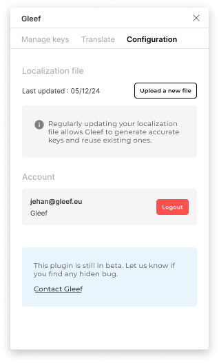 Importing keys after the onboarding