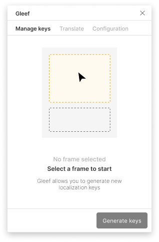 Select the frame you want to generate keys for