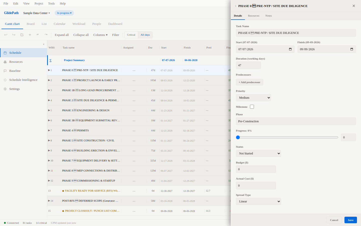 Task Detail Panel -- Cost Fields