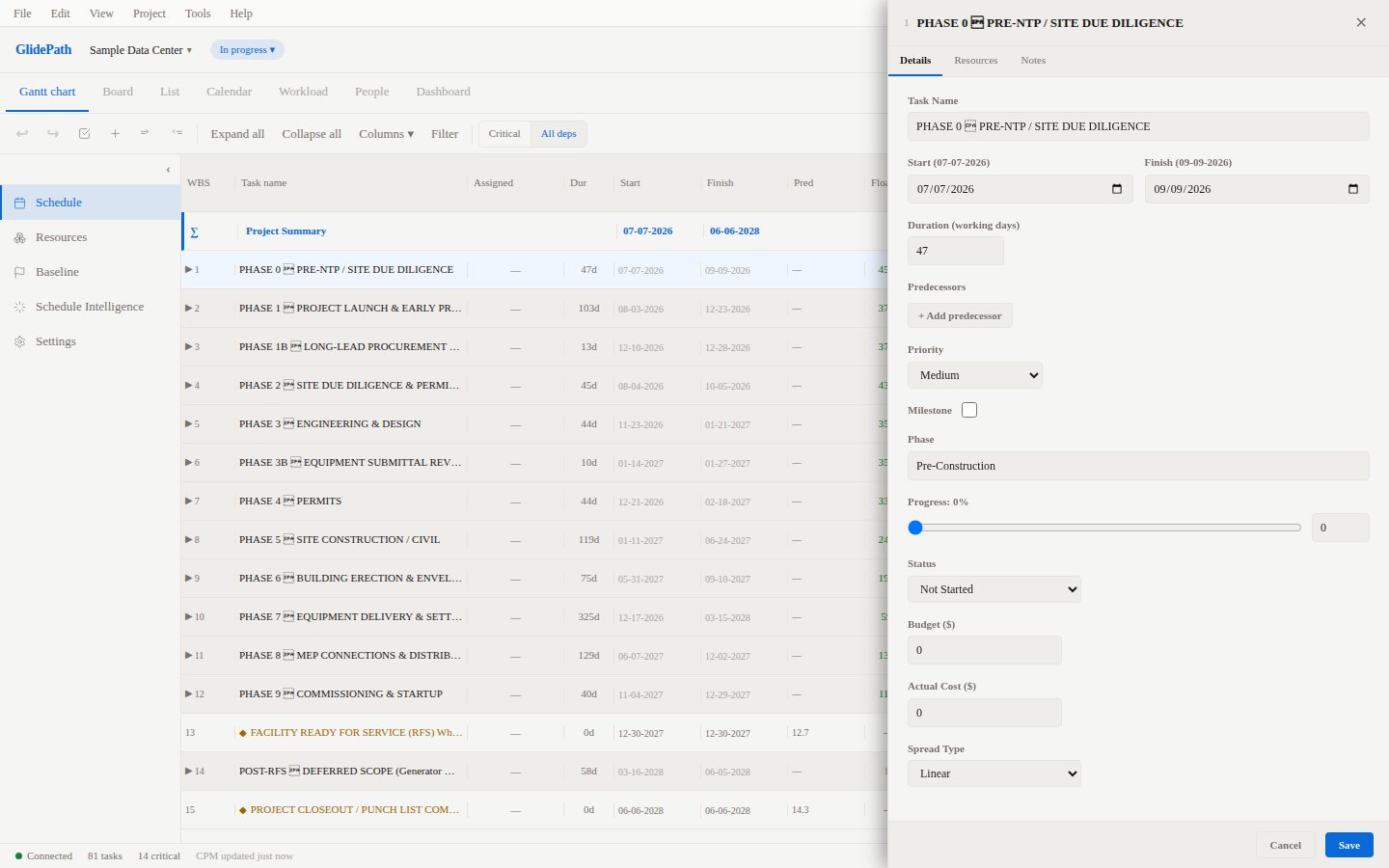 Task Detail Panel -- Cost Fields