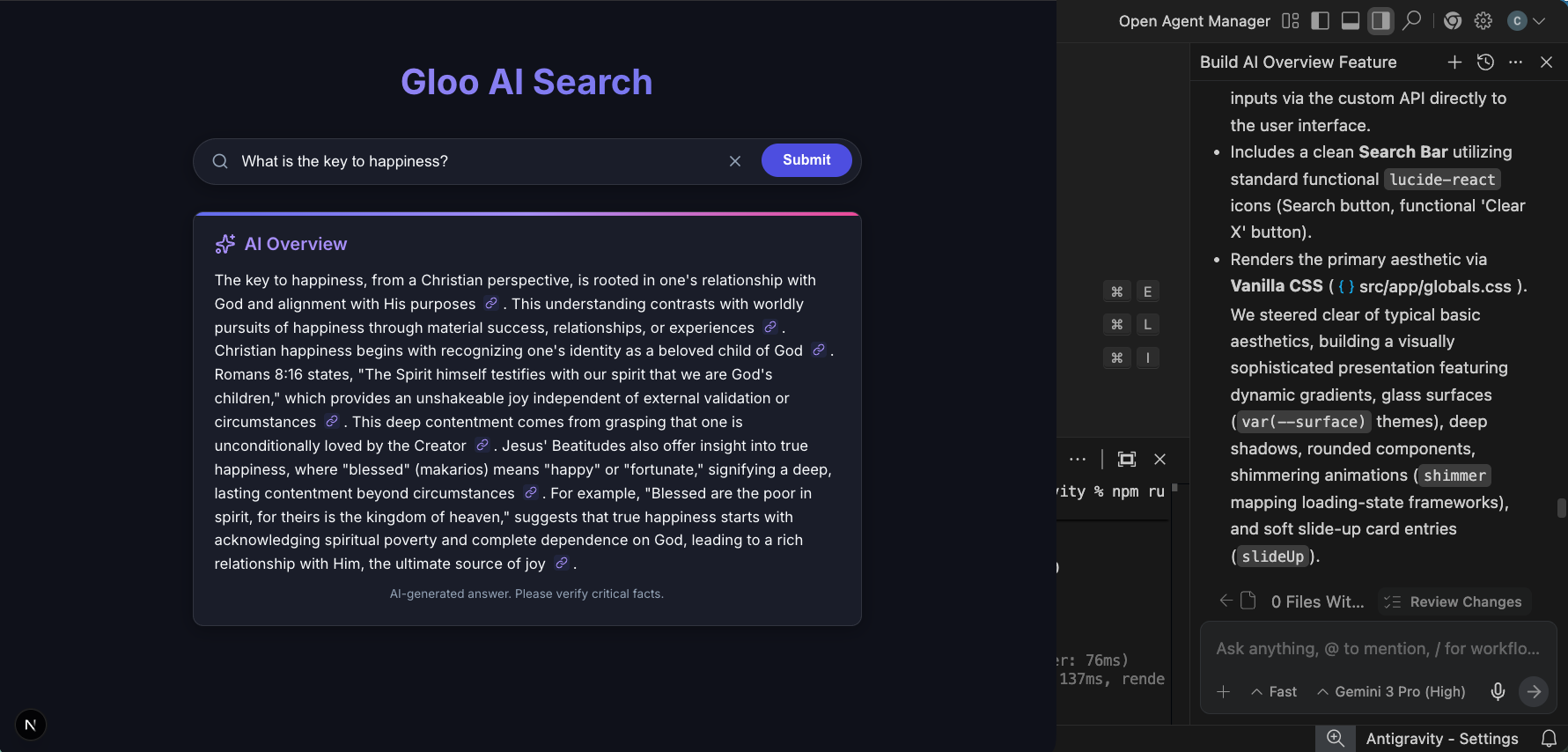 Example 3: Search in Action - Antigravity