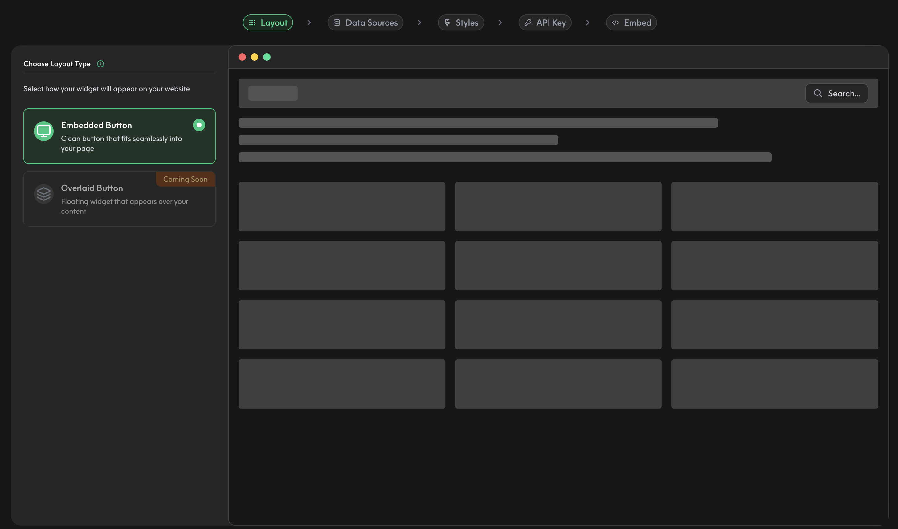 AI Discovery Widget Builder