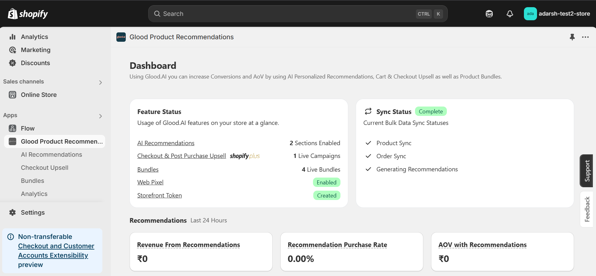 Open Glood Product Recommendations app