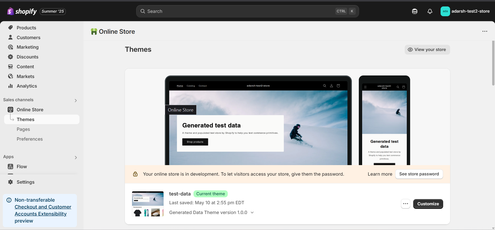 Navigate to Online Store > Themes