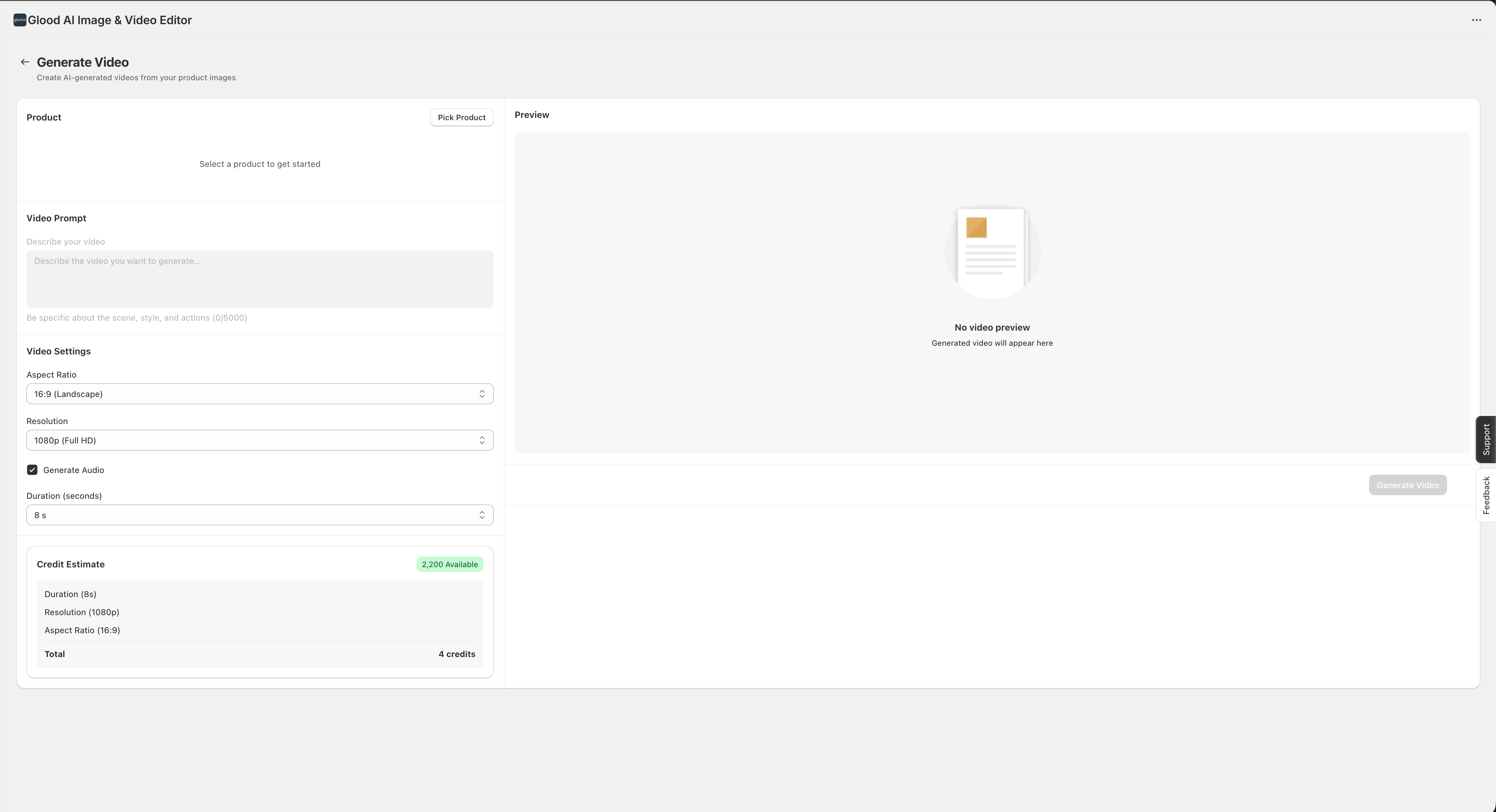 Video Editor Dashboard