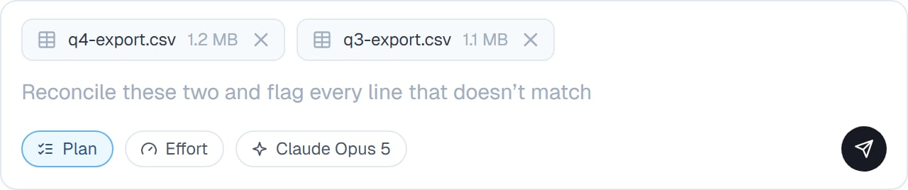 Two attached spreadsheets shown above the message box before sending