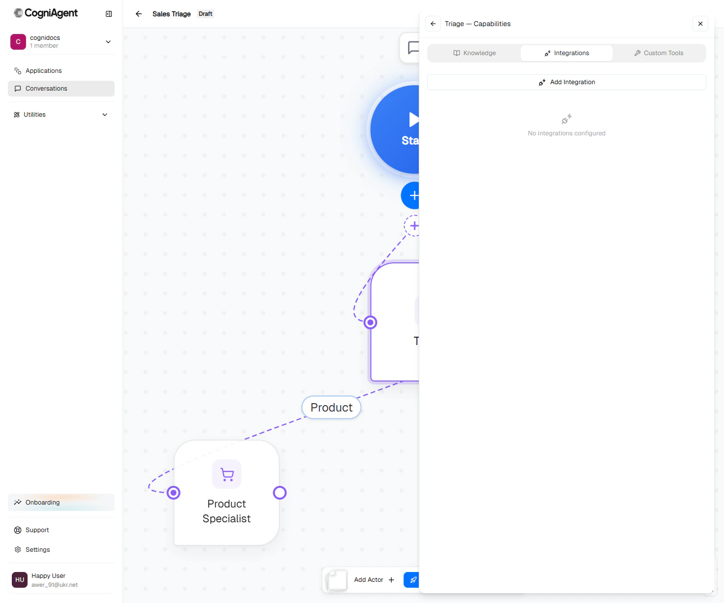 Capabilities Integrations tab