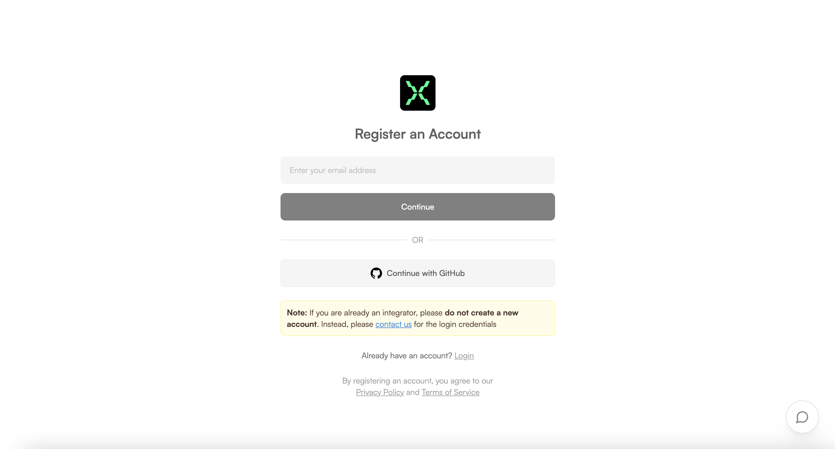 Developer Portal - Registration