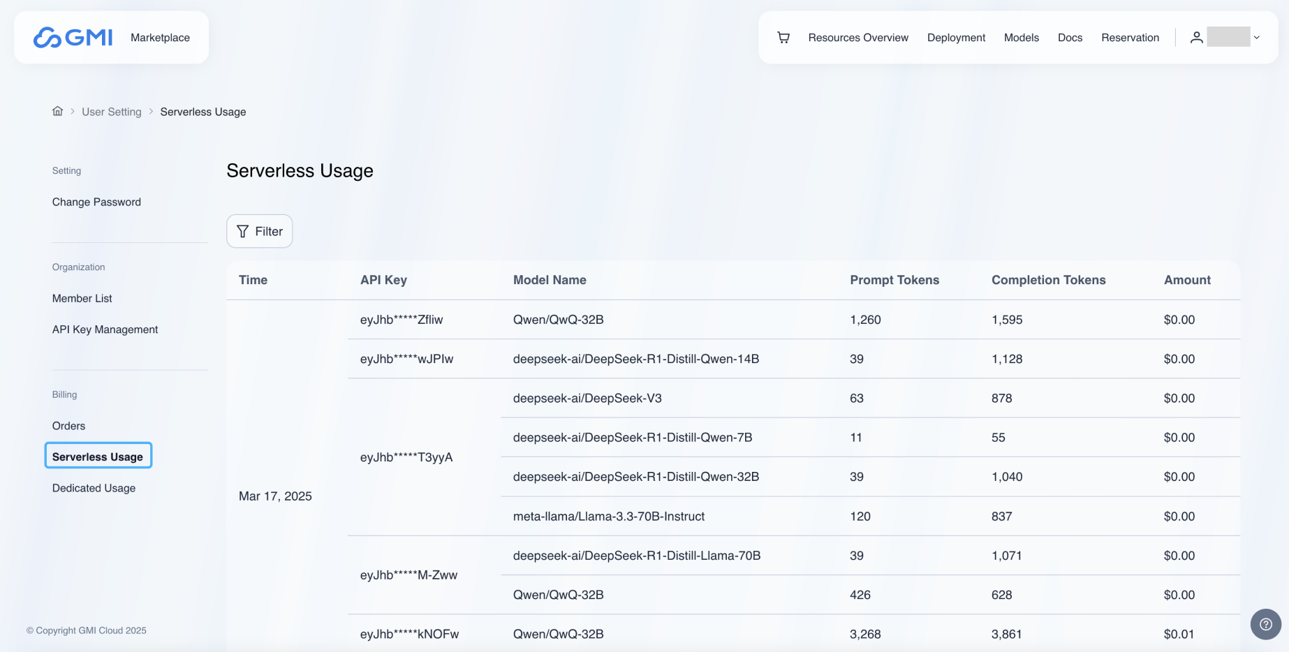 Usage - GMI Cloud Documentation