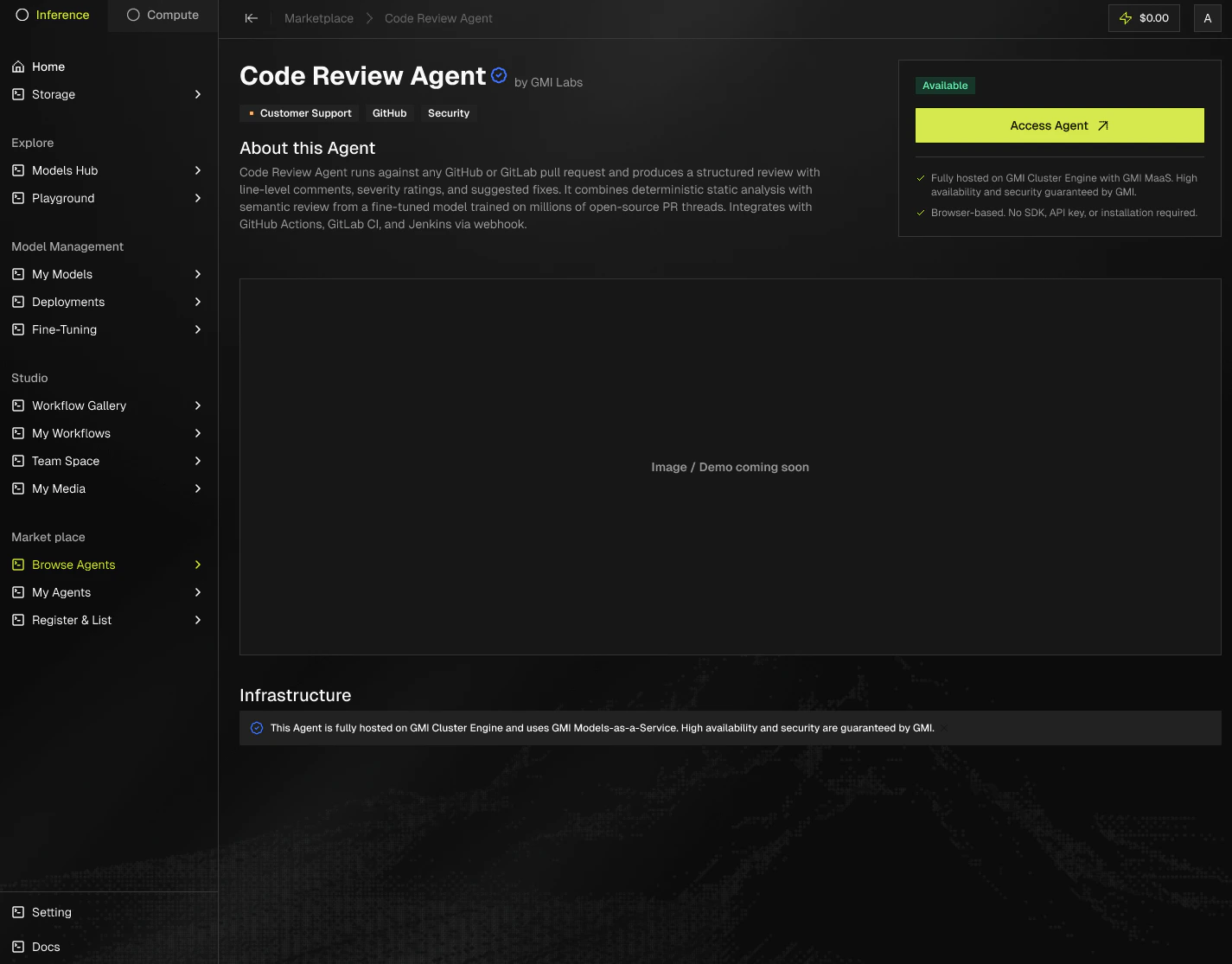 Agent detail page