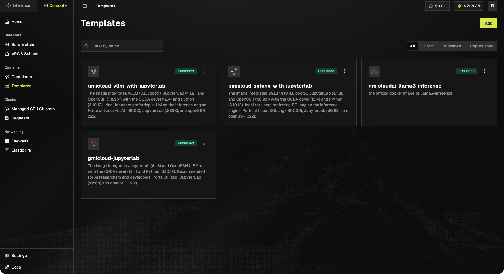 Templates - GMI Cloud Documentation