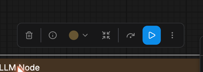Selected-node contextual toolbar
