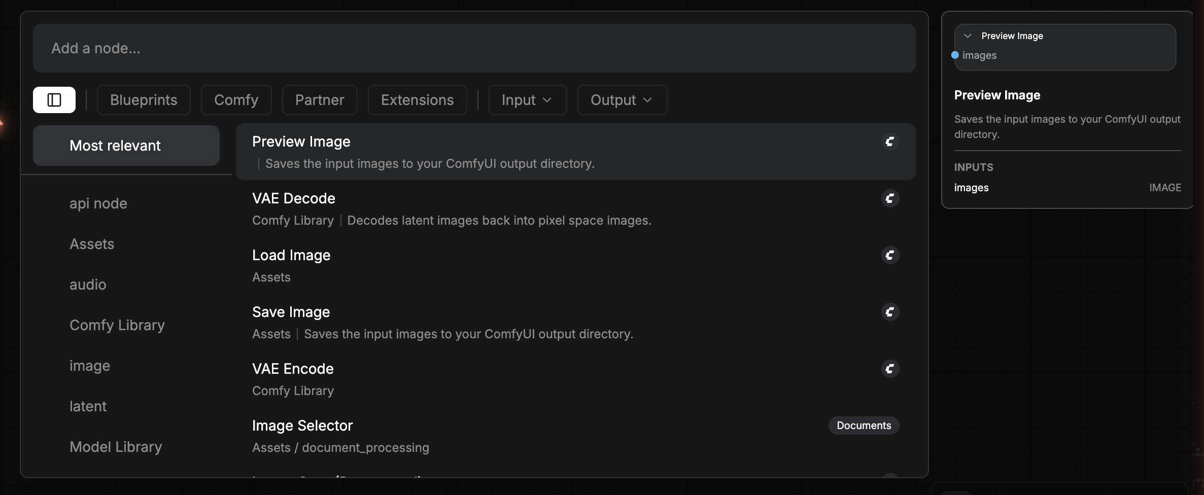 Universal node search, Most relevant
