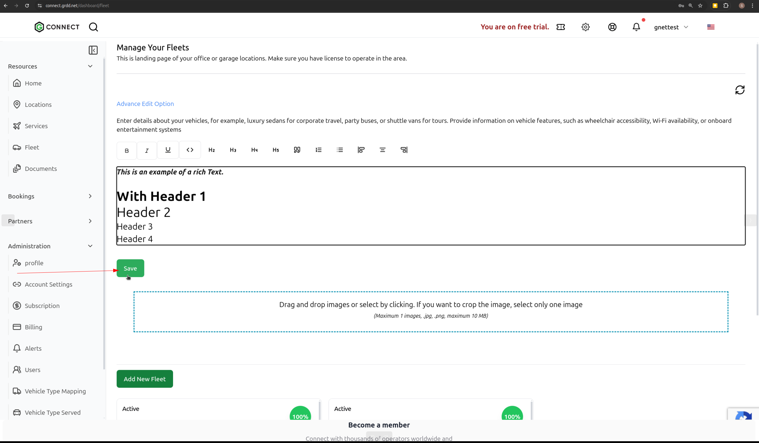Save header text changes