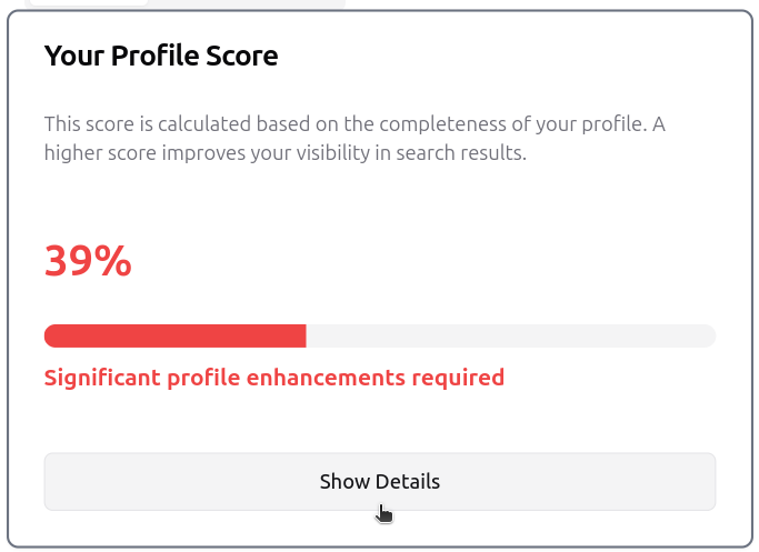 Click on the score card to show details