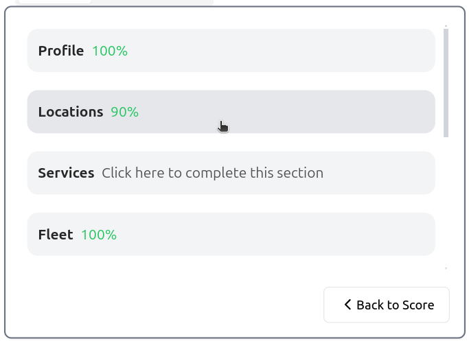 Navigate to Location Section
