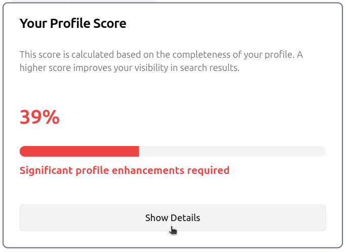 Click on the score card to show details