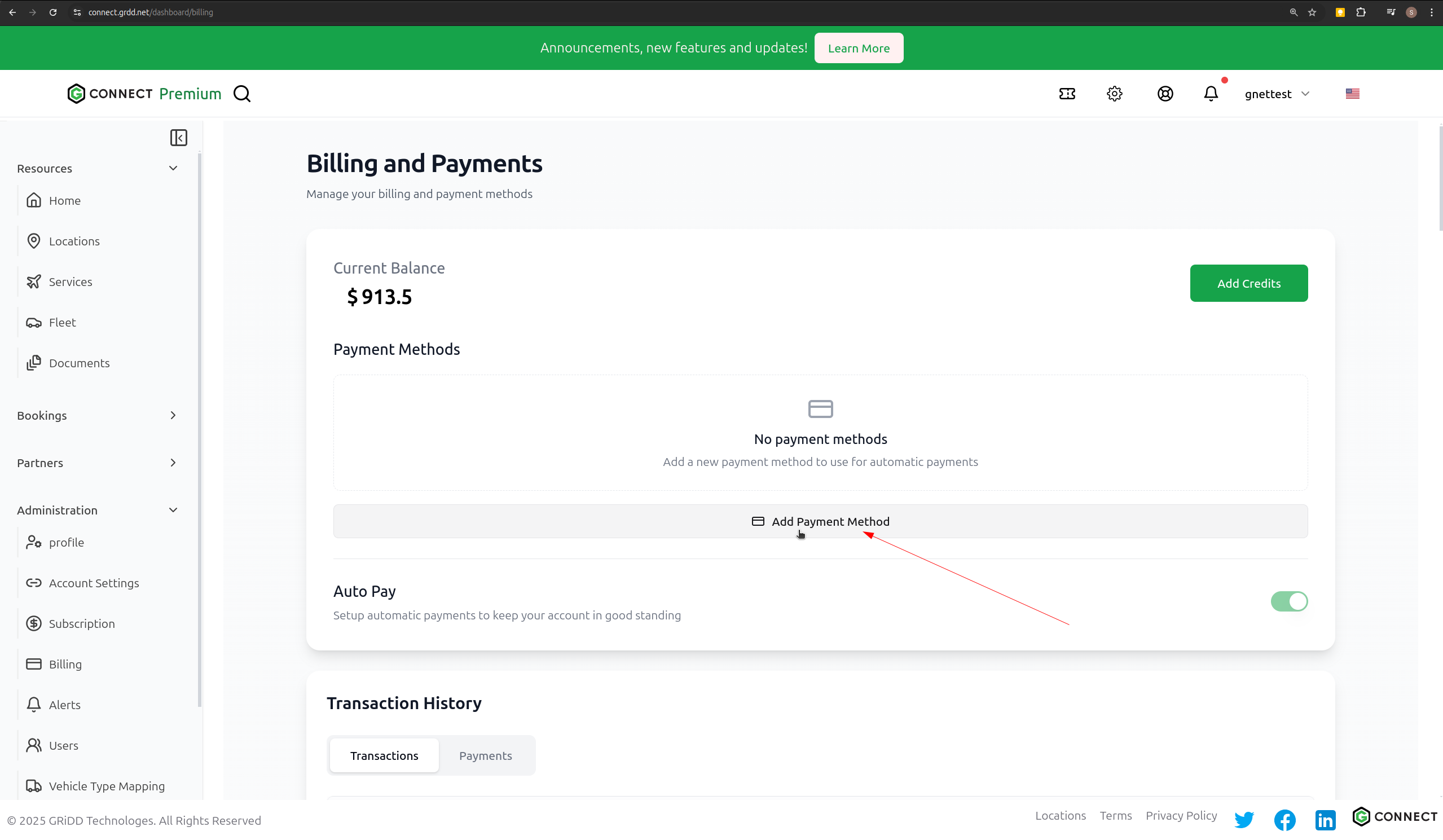 Add Payment Method button