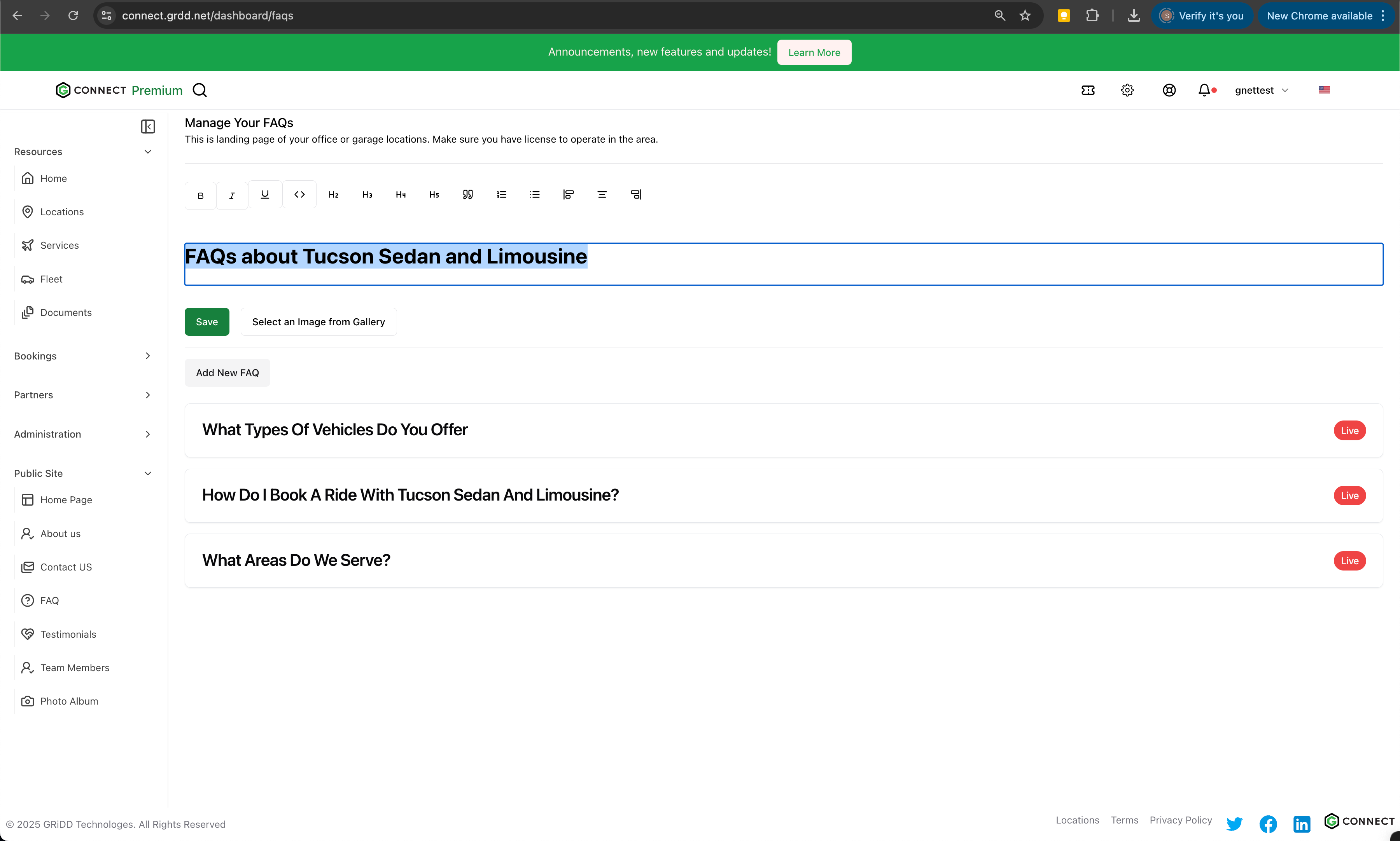 Header Setup
