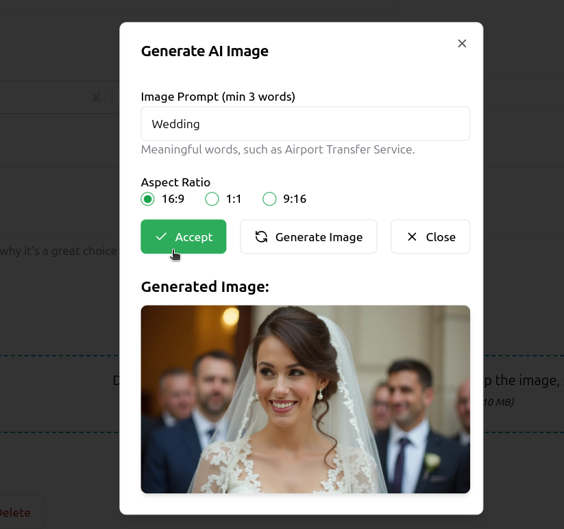 Review generated image