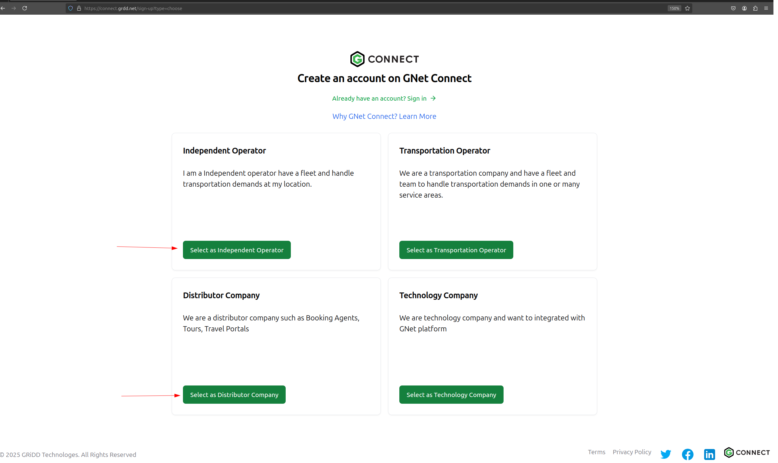 Sign up for GNet Connect