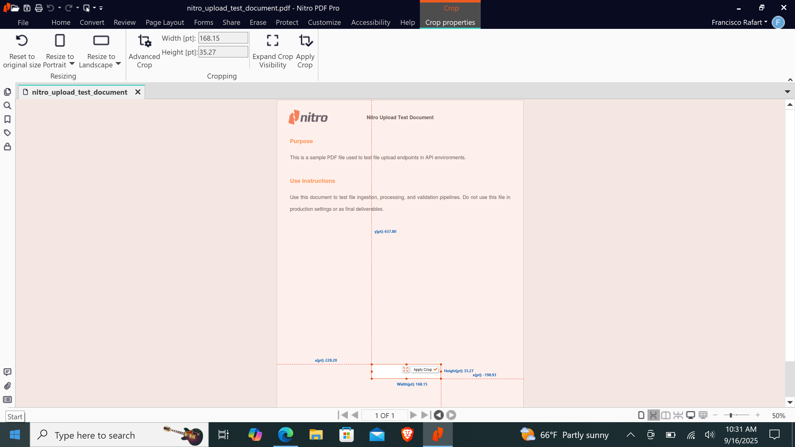 Nitro PDF Windows Rectangle