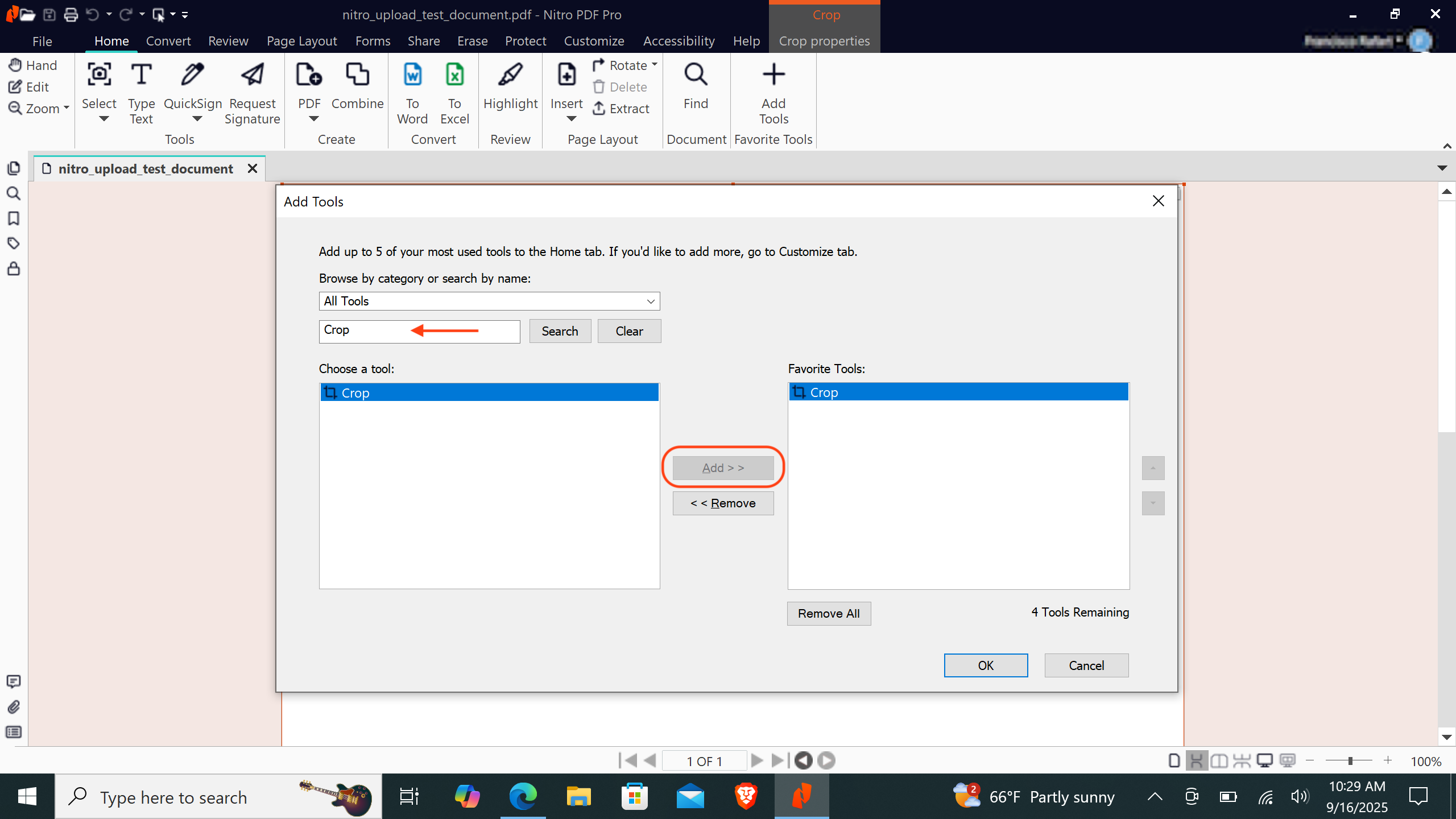 Preview Nitro PDF open file menu