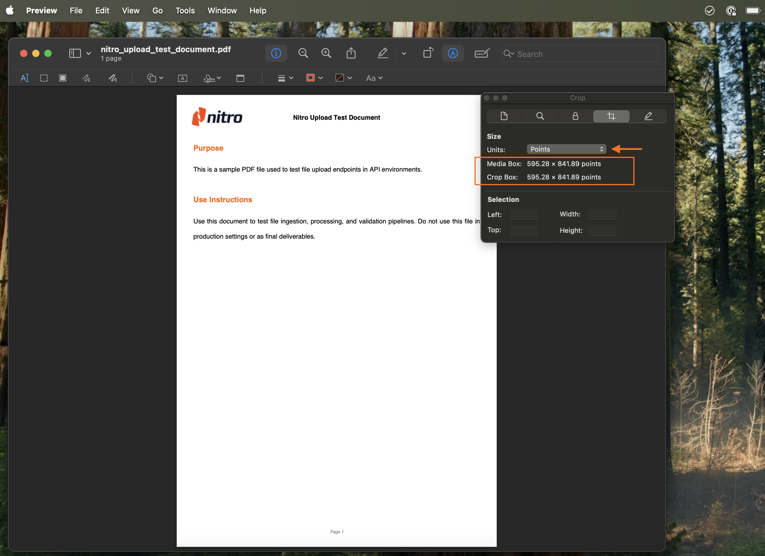 Preview Crop tool