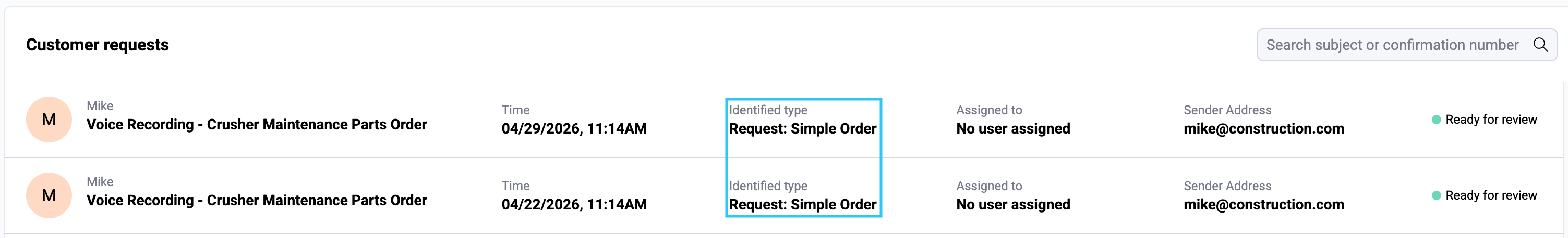 General Functionality Identified Type With Highlight