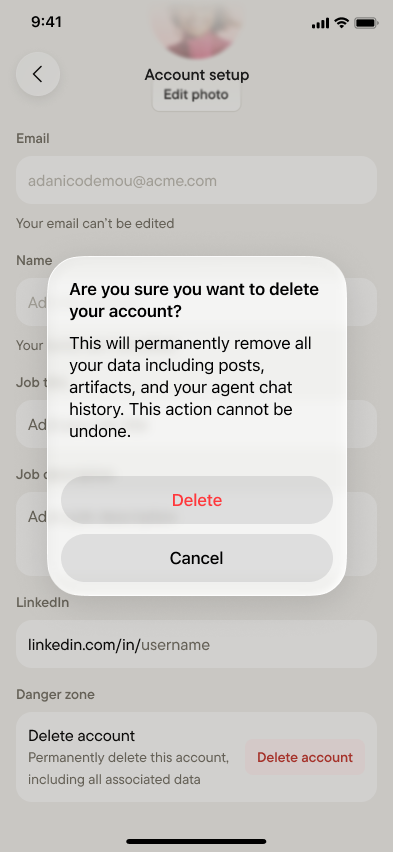 Are you sure you want to delete your account?