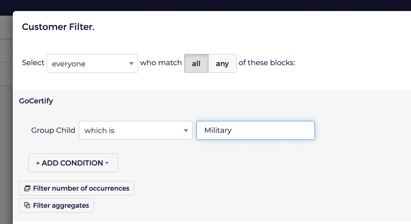 Ometria Customer Filter