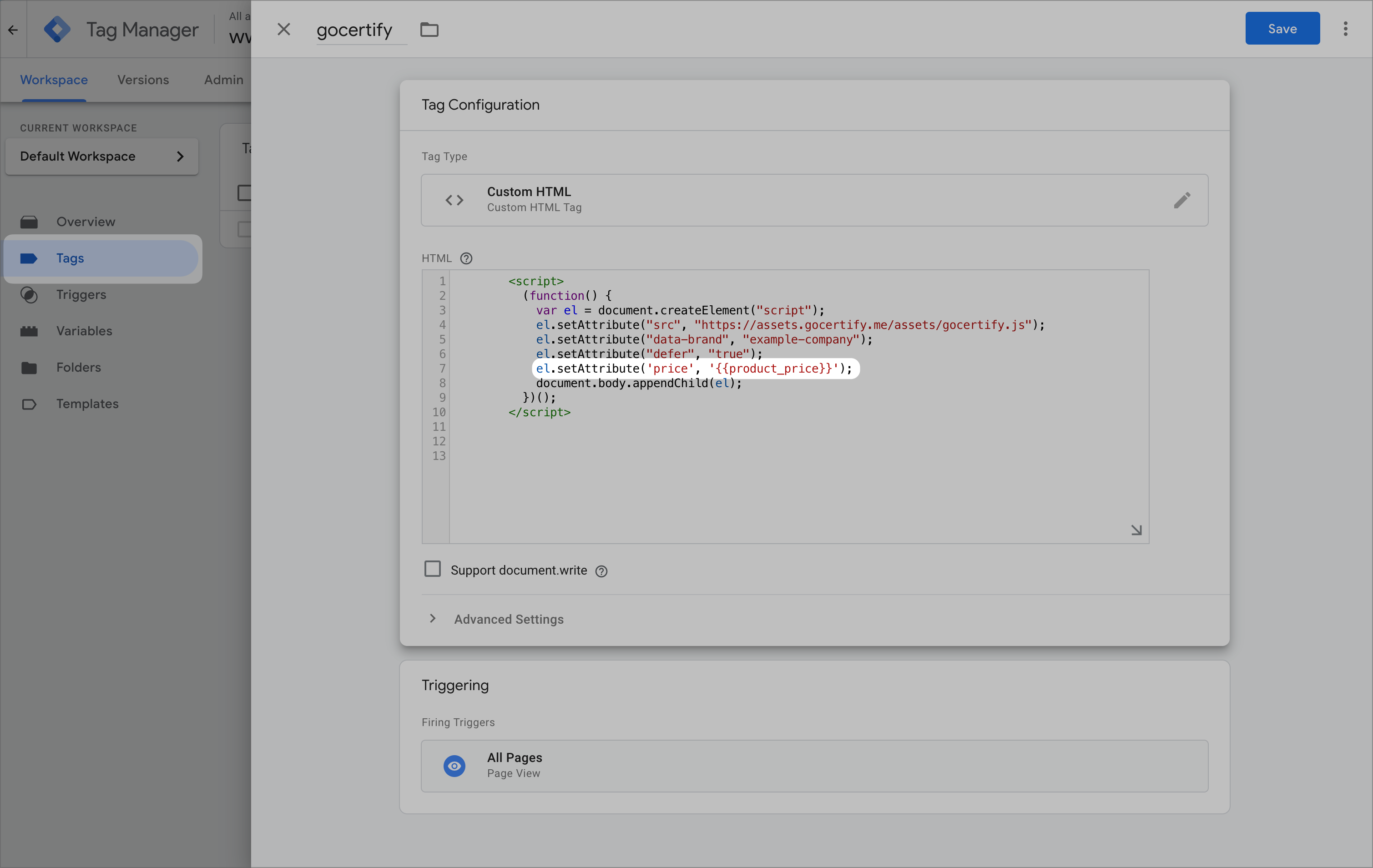 GTM Head Script