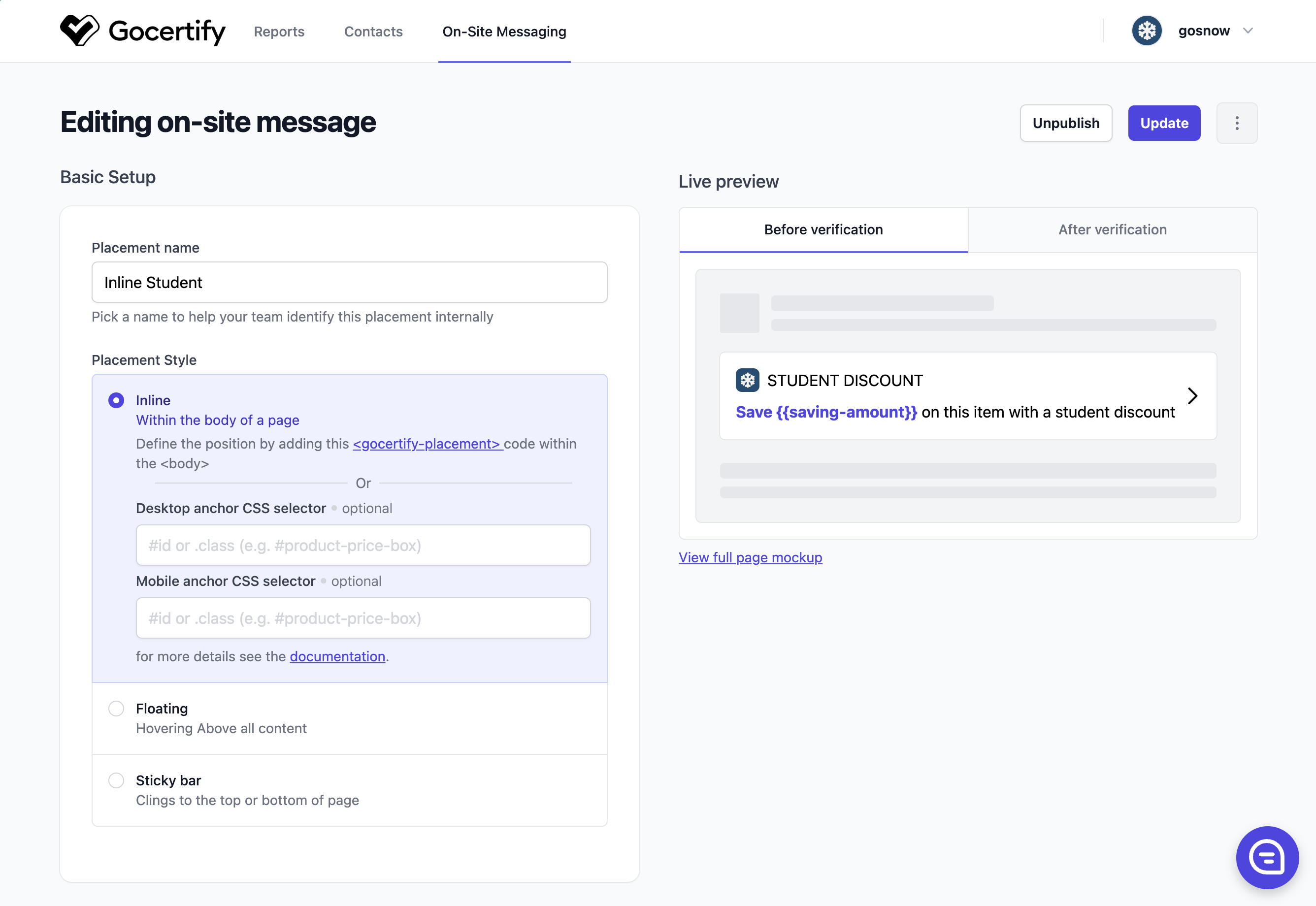 Client Dashboard Screenshot