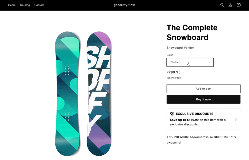 Variant Price Updater in action