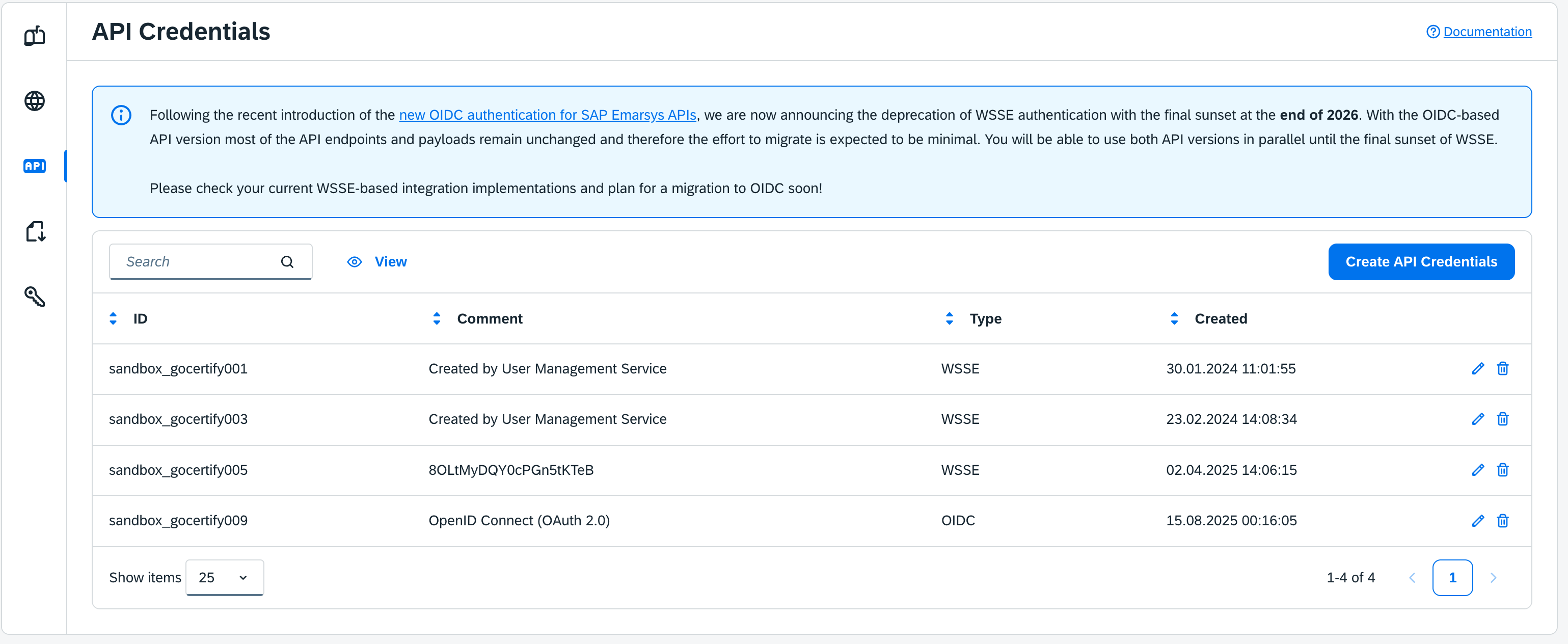 Emarsys API Credentials