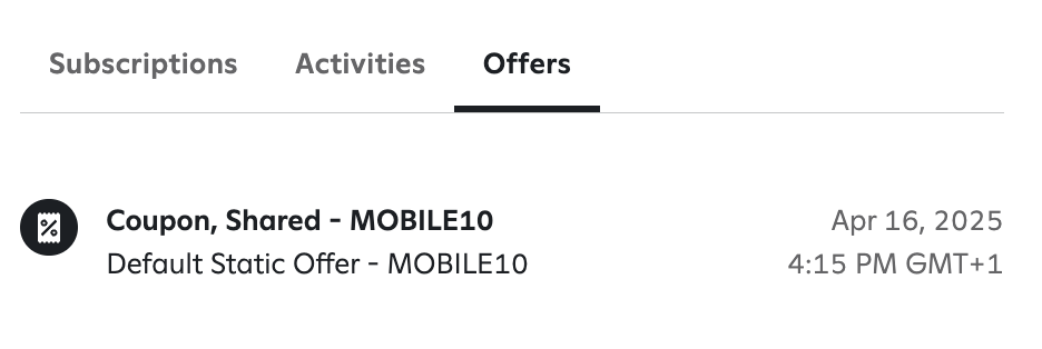 Attentive Subscriber Offers