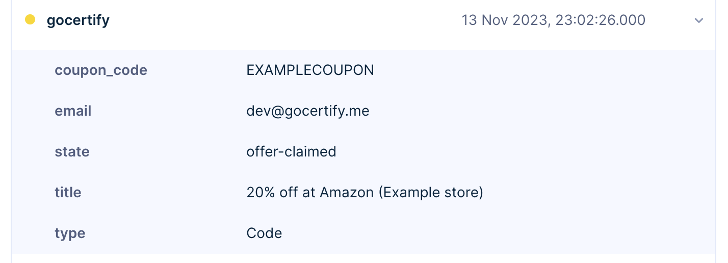 Second Bloomreach Event for open offers