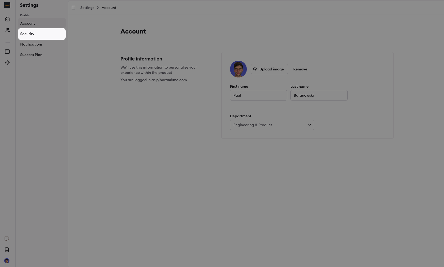 Account Security Settings