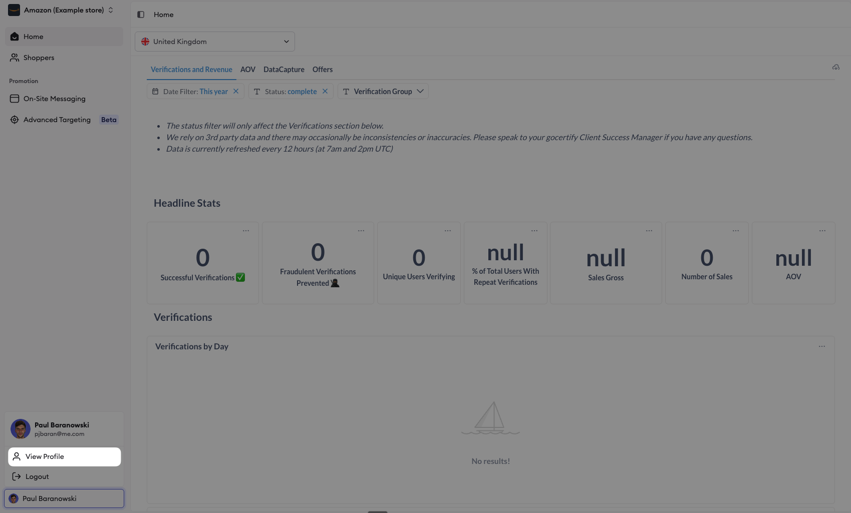 View Profile Settings