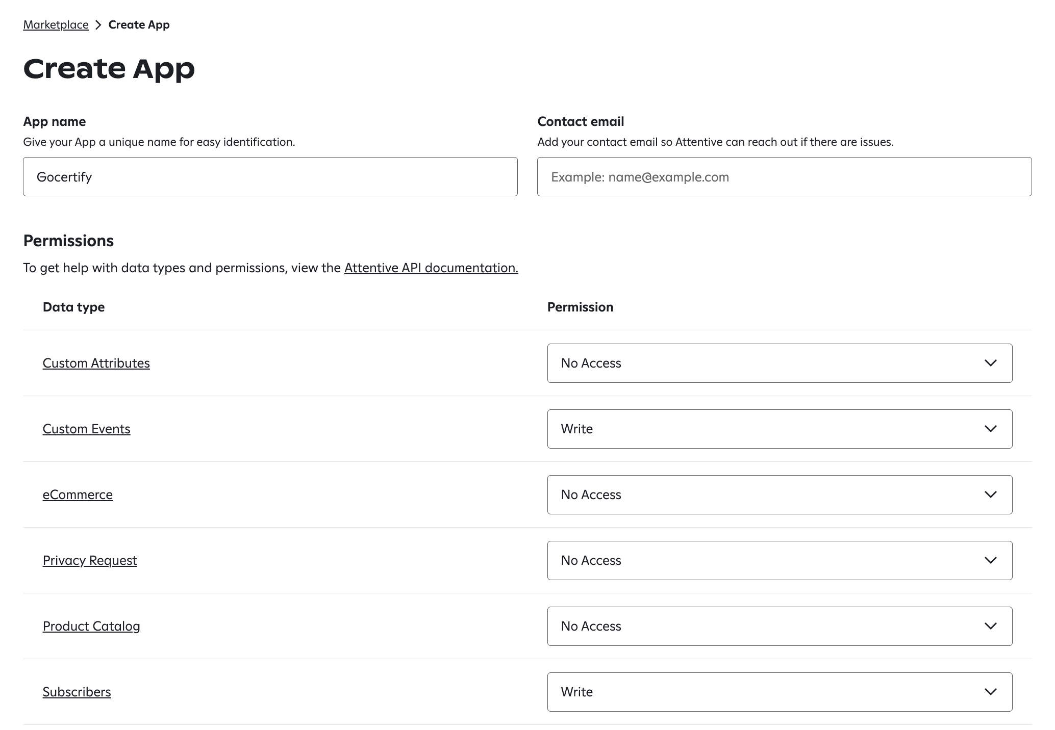 Attentive Create App