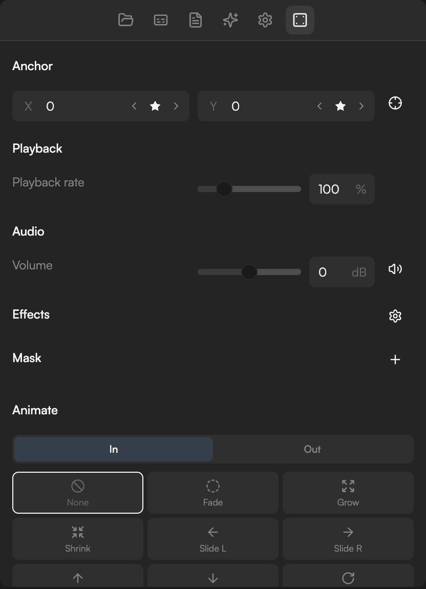 Effect Styles popover open from the Effects section with the six Filters sliders