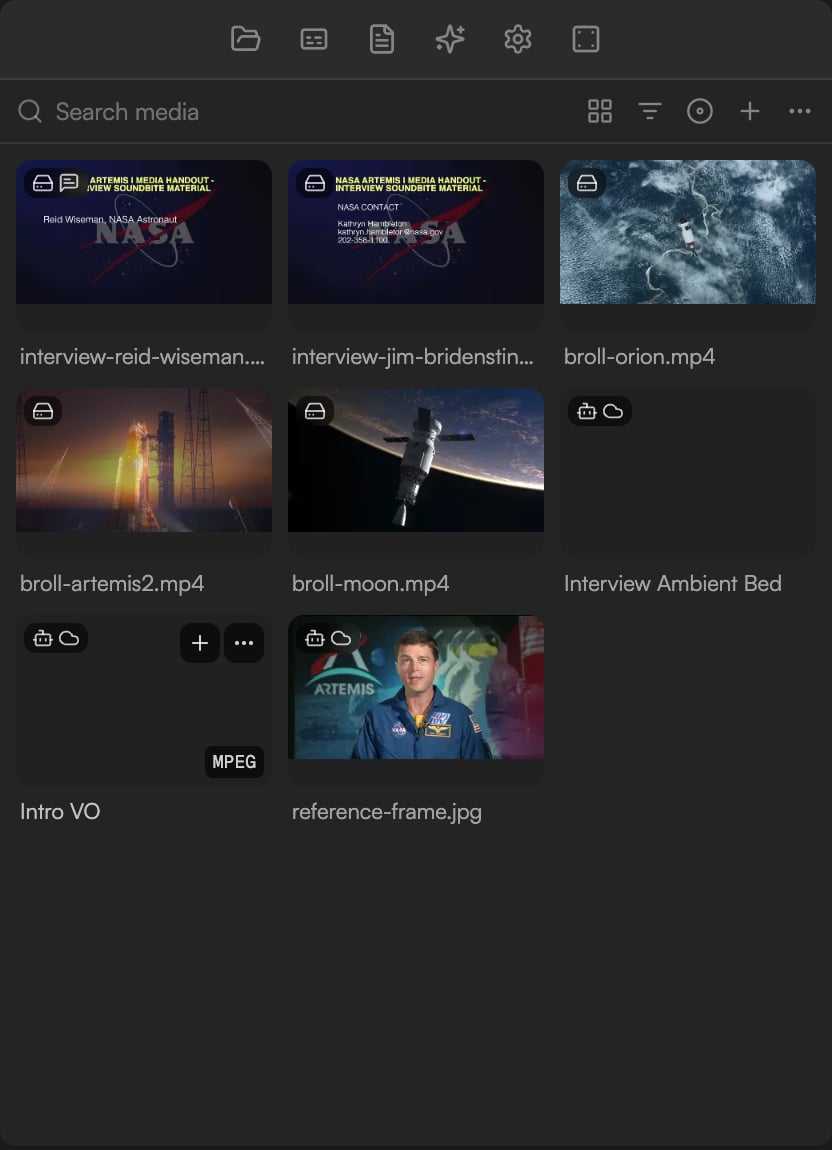 Details of an AI-generated video showing Model, Variant and prompt