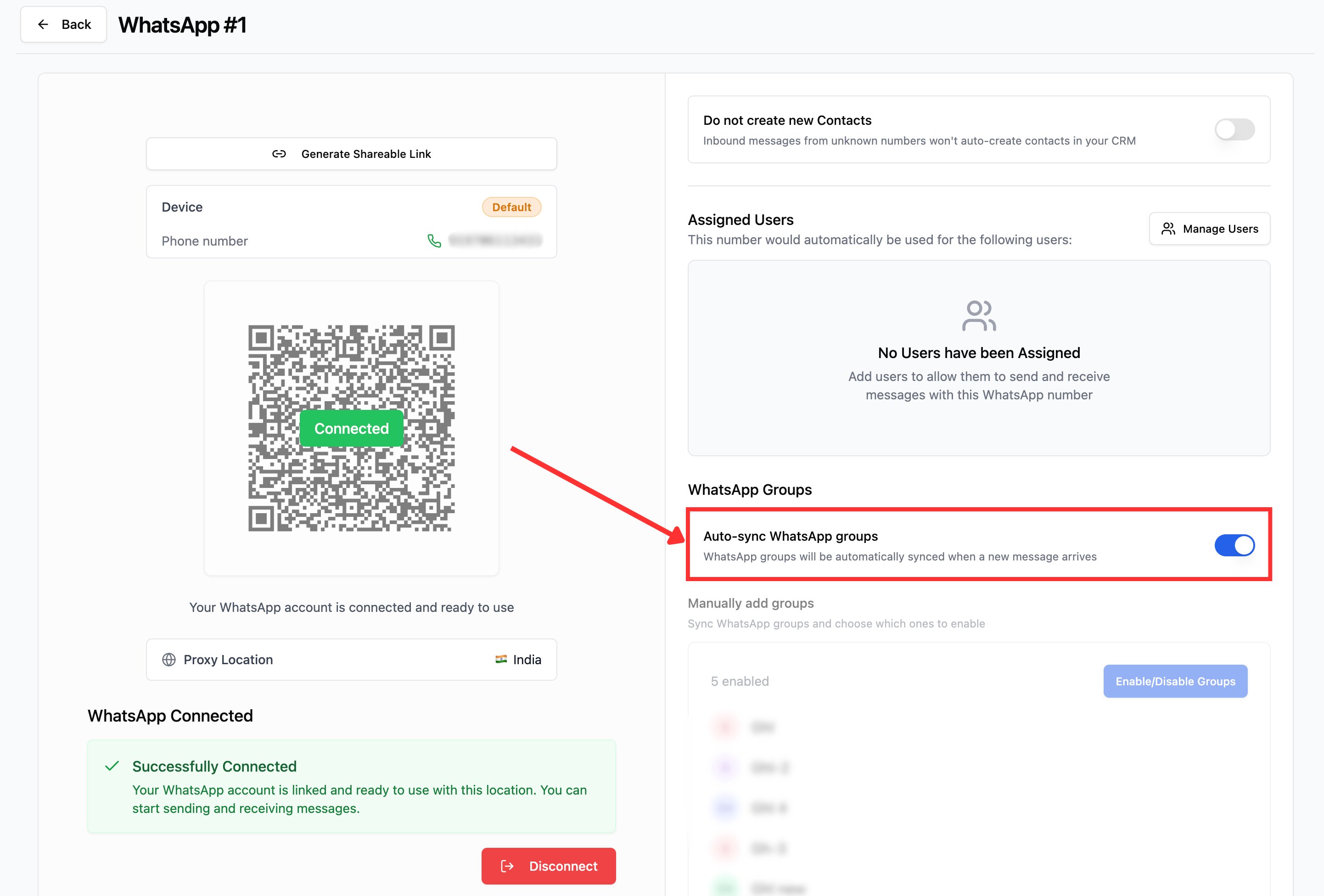 Auto-sync WhatsApp groups