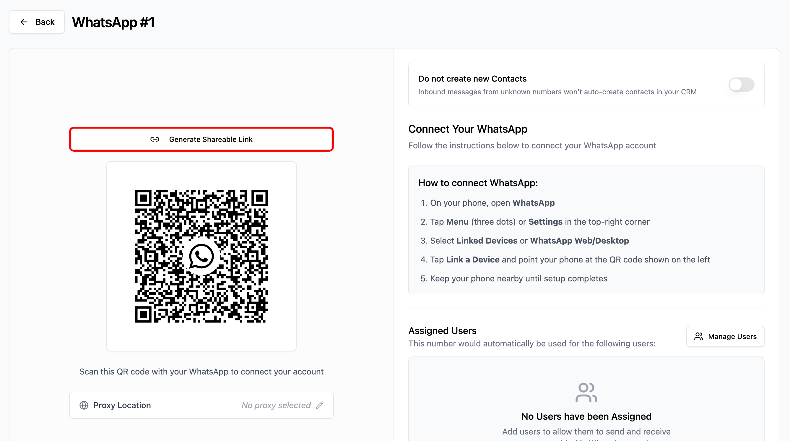 Generate Shareable Link